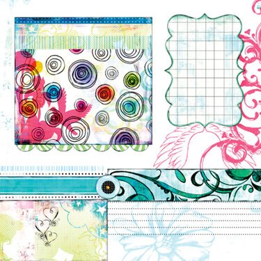 Bisous PDQ Yum paper 5 side A pre designed patterned paper