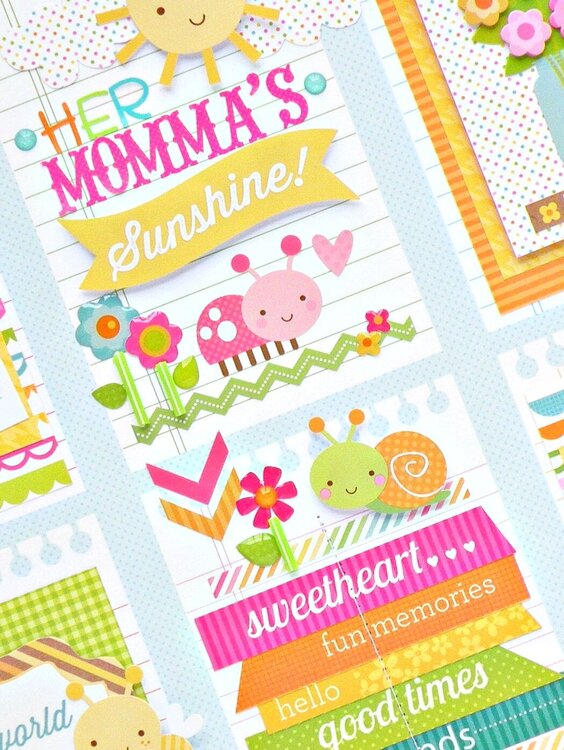 Her Momma&#039;s Sunshine Layout by Doodlebug DT Member Stephanie Buice