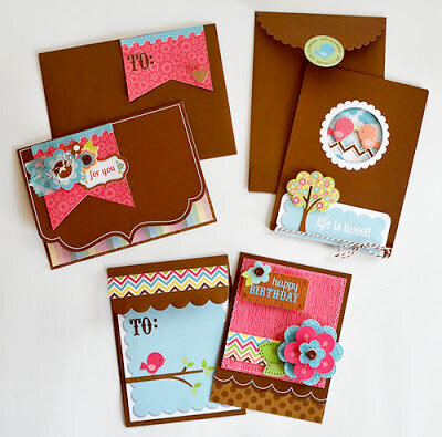Card Set by Wendy Sue Anderson Featuring the Flower Box Collection from Doodlebug