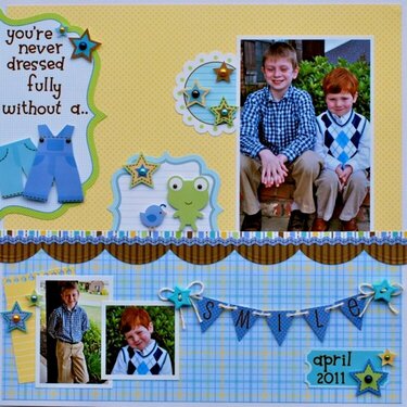 Smile by Aphra Bolyer featuring Snips and Snails from Doodlebug Design