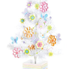 Doodlebug Plain and Simple Tree Decorated for Spring