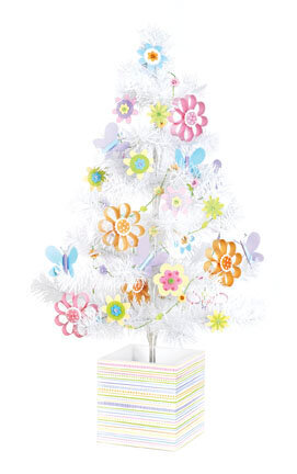 Doodlebug Plain and Simple Tree Decorated for Spring