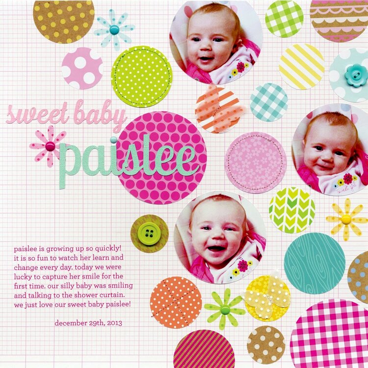 Sweet Baby Paislee featuring the new Kraft in Color Collection from Doodlebug Design