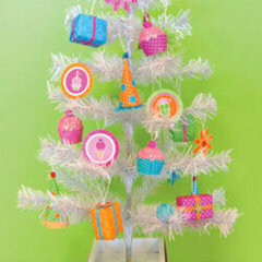 Doodlebug Plain and Simple Tree Decorated for Birthday