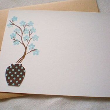 Cherry Blossom Flat Cards w/ Vase Punch