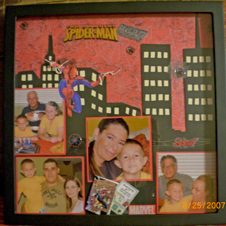 Spiderman Birthday Layout (Framed)