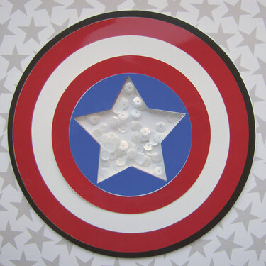 Captain America Shield shaped shaker card