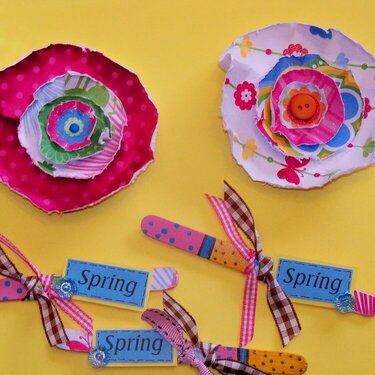 Lollipop Flowers and Altered Popsicle Sticks for Spring Swap