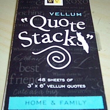 DCWV vellum quote stacks Home and Family 90% full