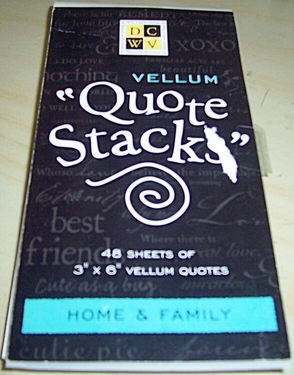 DCWV vellum quote stacks Home and Family 90% full