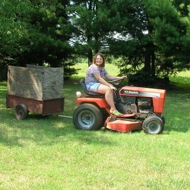 Leandra Driving Grampy&#039;s Lawn mower