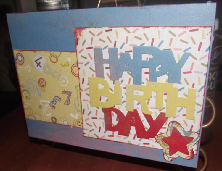 Themed Card- Made from scraps- NSBD