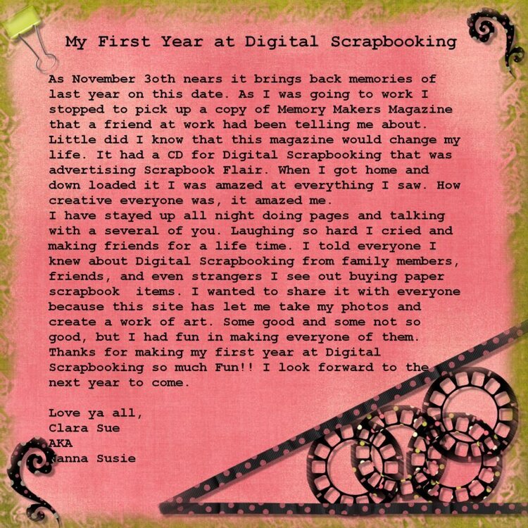 My First Year at Digital Scrapbooking