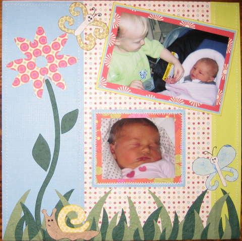 BROTHER AND SISTER 2PAGE LAYOUT LEFT SIDE &quot;CUTE AS A BUG&quot;