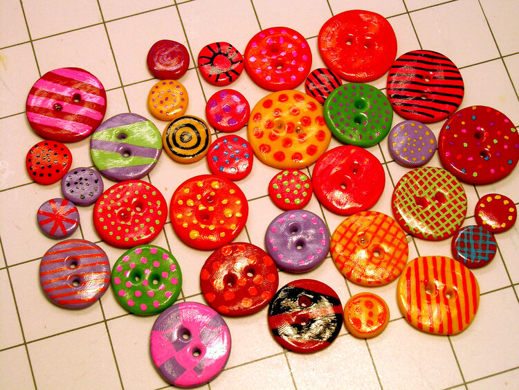 More buttons and flower centers
