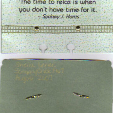 Rolodex card - relax quote
