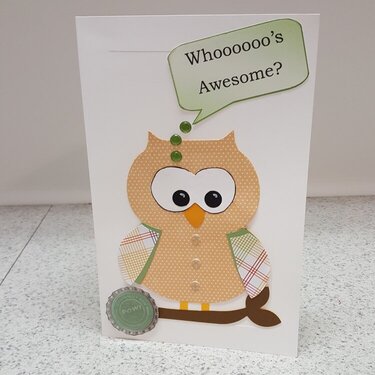 Whooos Awesome Owl Card