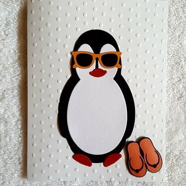 Penguin With Sunglasses & Flip Flops Card
