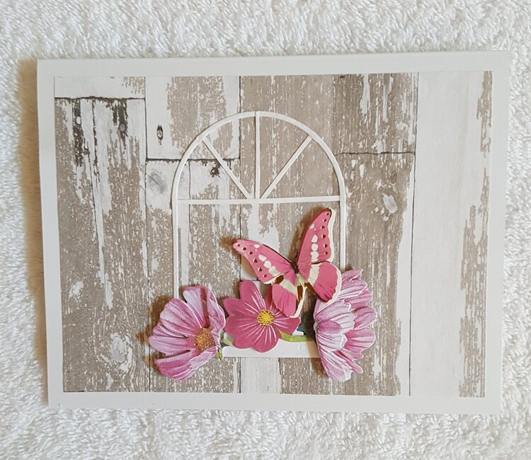 Window, Butterfly and Barnwood Card