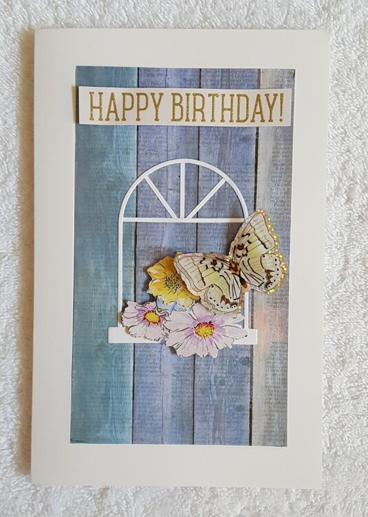 Happy Birthday Window &amp; Barnwood Card