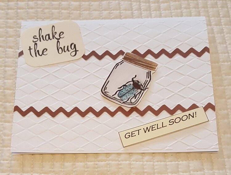 Shake The Bug Embossed Get Well Card