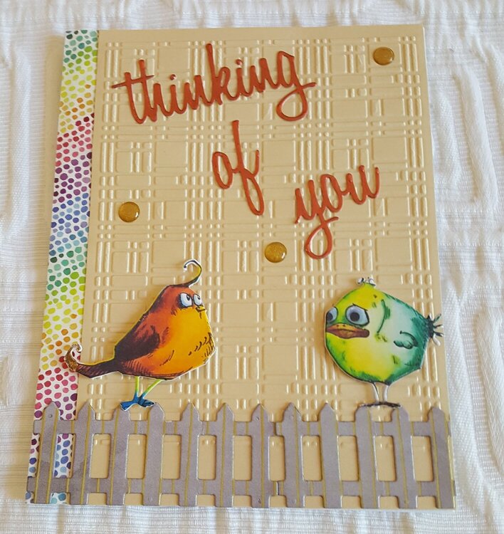 Crazy Birds Thinking of You Card