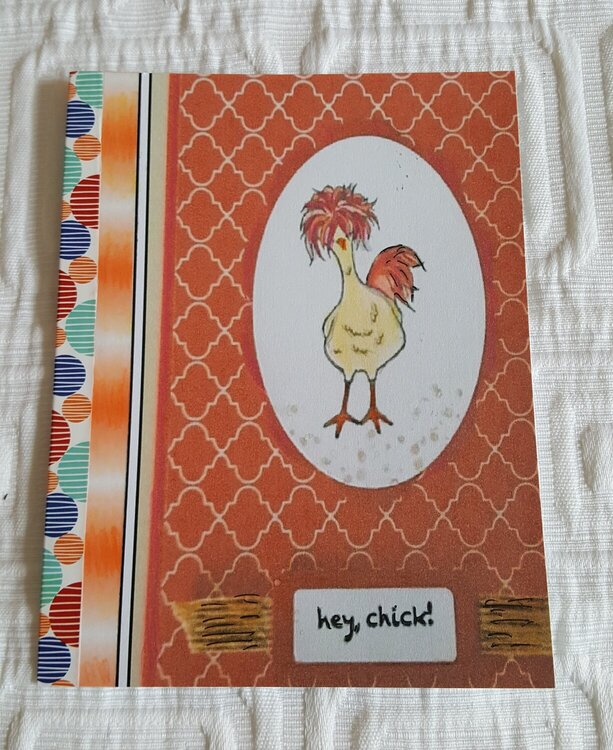 Get Well Card - Orange Hey Chick