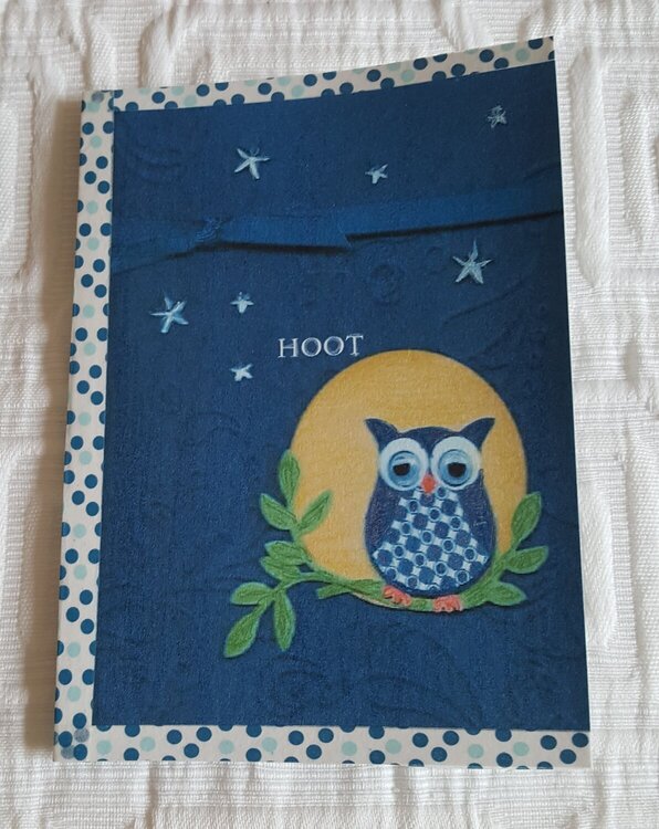 Owl Navy Birthday Note Card