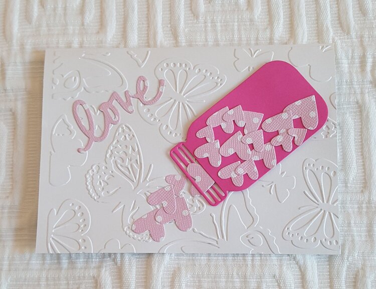 Valentine Mason Jar Hearts Love Card