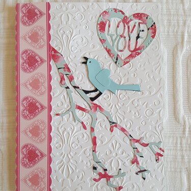 Valentine Love You Bird on Branch Card