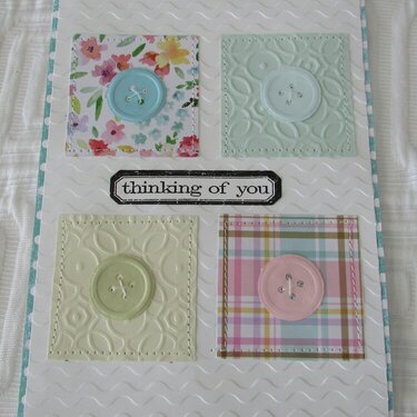 Thinking of You Embossed Quilting Squares &amp; Buttons