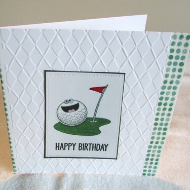 Happy Birthday Embossed Golf Card