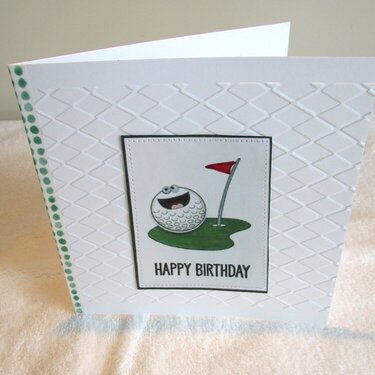 Happy Birthday Embossed Golf Card