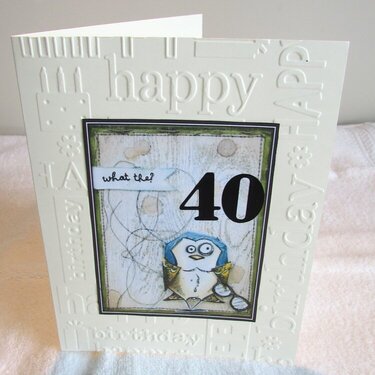 Happy 40th Birthday Embossed Card