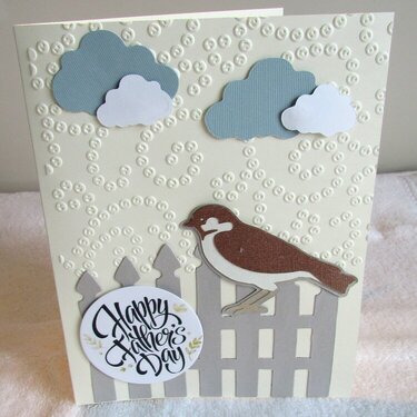 Happy Father&#039;s Day Brown Bird Embossed Card
