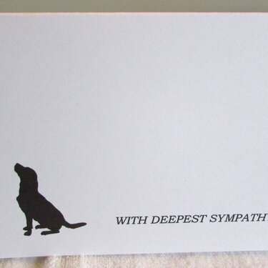 Pet Sympathy Black &amp; White Card - Dog
