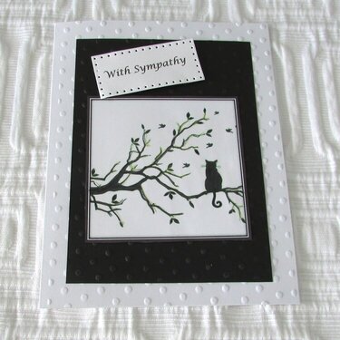 Pet Sympathy Black &amp; White Card - Cat