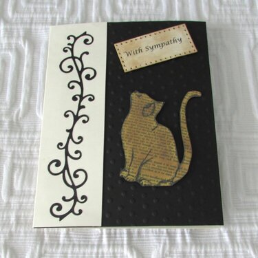 Pet Sympathy Black &amp; Brown Card - Cat