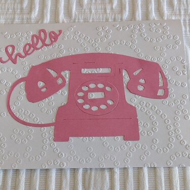 Hello Pink Telephone Thinking of You Card