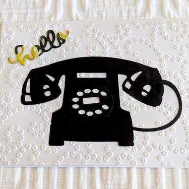 Hello Black Telephone Thinking of You Card
