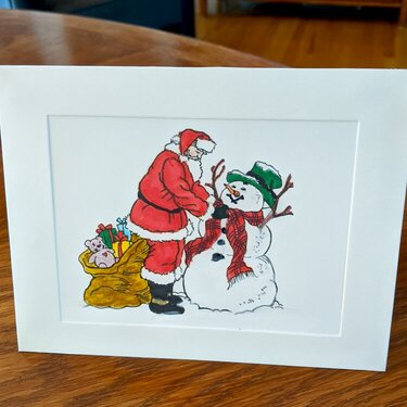 Santa &amp; Snowman Christmas Card