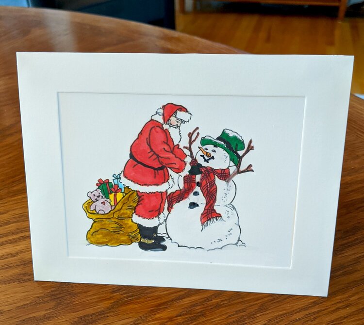 Santa &amp; Snowman Christmas Card