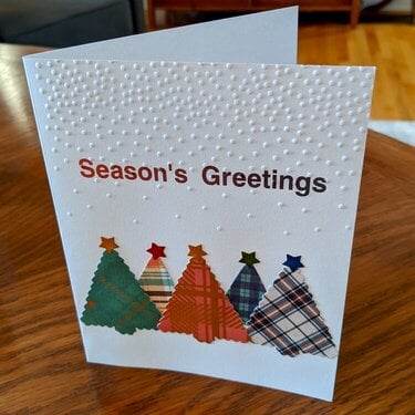 Plaid Christmas Trees Season&#039;s Greetings Christmas Card