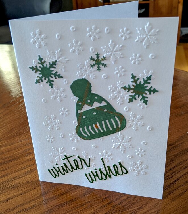 Green Touque Winter Wishes Christmas Card