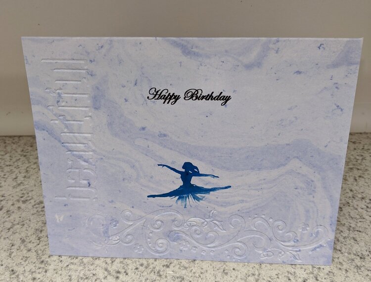 Blue Ballerina Birthday Card