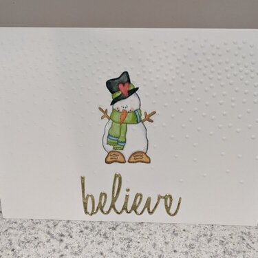 believe Snowman Christmas Gift Card Holder