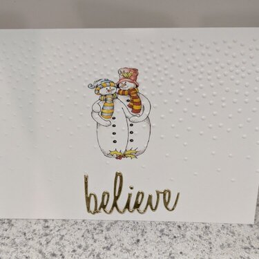 believe Man &amp; Woman Snowmen Christmas Gift Card Holder