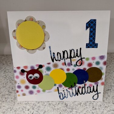 Happy 1st Birthday Inchworm Card
