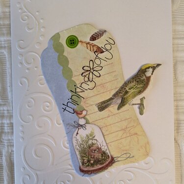 Thinking of You Tag Sympathy Embossed Card