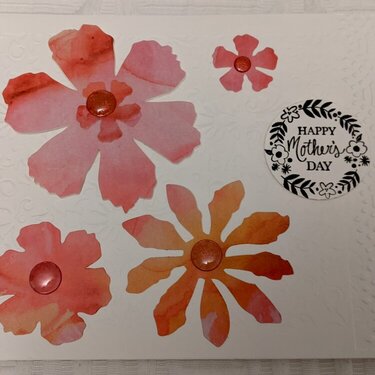 Happy Mother&#039;s Day Flowers &amp; Buttons Embossed Card